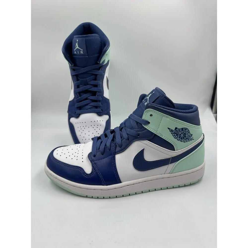 Nike Jordan 1 Mid Blue Mint 2022 Sneakers Shoes (554724-413) Men's Size 10